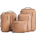 Aerotrunk Ultralight Compression Packing Cubes for Travel, 6-Pack, Mocha