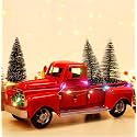 AerWo Red Truck Christmas Decor, Vintage Christmas Decor for Tabletop