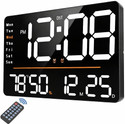 AERYS Digital Wall Clock|Dual Alarm-Remote Control|Auto Dimmer|Temp&Humidity|Alarm for Home Clock
