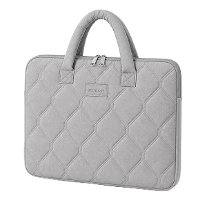 aerys puffy laptop bag hand bag with back pocket and trolly sleevelaptop accessories for women waterproof dustproof soft adults hand bag 32x42cm grey