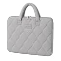 AERYS Puffy Laptop Bag, Hand Bag with back Pocket and Trolly Sleeve,Laptop Accessories for Women, Waterproof, DustProof, Soft Adults Hand bag, (32x42cm, Grey)