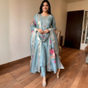AESTHETIC ENTERPRISE Embroidered Kurta TrouserPant Dupatta
