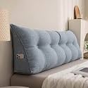 aeTHEric Triangular Headboard Pillow/Wedge Pillow/Backrest Reading Bolster/Triangular Pillow Sofa Back Soft Pack Bed Large Protection Waist (100cm x 20cm x 50cm)
