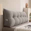 aeTHEric Wedge Pillow Triangular Headboard Pillow,Body Throw Pillows Bed Backrest Reading Bolster (47 x 8 x 20 inch)