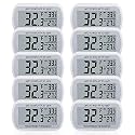 AEVETE 10 Pack Waterproof Digital Refrigerator Thermometer for Freezer Room