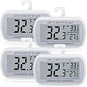 AEVETE 4 Pack Waterproof Digital Refrigerator Freezer Thermometer Large LCD