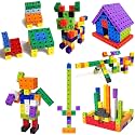 AEXONIZ TOYS Plastic Cube Building Blocks - 100Pcs, Multicolor Bulk Plastic Educational Stacking Counting Interlocking Smart City Building Block for Indoor, Outdoor for Kids