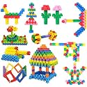 AEXONIZ TOYS Plastic Hexagon Building Blocks - 100Pcs, Multicolor Bulk Plastic Educational Making Sweet Home Smart City Building Block for Indoor, Outdoor for Kids