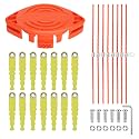 AF-100 Polycarbonate Replacement Head Compatible with Black Decker GH912 GH900 GH600 GH400 GH500 String Trimmers,with 14 Pack Quickload Blades &amp; 8 Pack 0.11" Flexible Line Parts (30Pack)