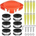 AF-100 Replacement Trimmer Line Blades 30Ft 0.065" Compatible with Black Decker GH912 GH900 GH600 GH400 GH500 String Trimmers,Polycarbonate Blades Trimmer Head with Replacement Parts (24 Pack)