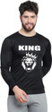 AFCollection Men Printed Round Neck Polyester Black T-Shirt