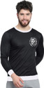 AFCollection Men Printed Round Neck Polyester Black T-Shirt