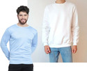 AFCollection Pack of 2 Men Solid Round Neck Polyester Light Blue, White T-Shirt