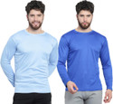 AFCollection Pack of 2 Men Solid Round Neck Polyester Multicolor T-Shirt