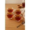 AFAST Clear Glass Coffee & Tea Cups/Mugs, Set of 4 – 100 ml Each, Stylish Transparent Glassware, Ideal for Tea, Coffee, Milk, Juice, Office & Home Use