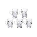 AFAST Clear Glass Coffee & Tea Cup/Mug (100 Ml), Enjoy Your Drink in Style, 7 X 9.5 X 9.5 CM, Pack of 5