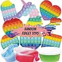 AFERELLE 3 Random Pop It Fidget Toys, Push pop Bubble Fidget Sensory Toys, Silicon Satisfying Relaxing Toys, Simple dimple Fidget Toys for Kids Girls Boys Adults (Combo A, Medium)