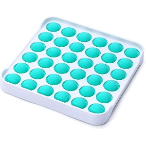 aferelle pop it fidget toys push pop bubble fidget sensory toys silicon satisfying relaxing toys simple dimple fidget toys for kids girls boys adults turquoise square hard board