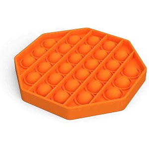 aferelle pop it fidget toys push pop bubble fidget sensory toys silicon satisfying relaxing toys simple dimple fidget toys for kids girls boys adults orange octagon medium
