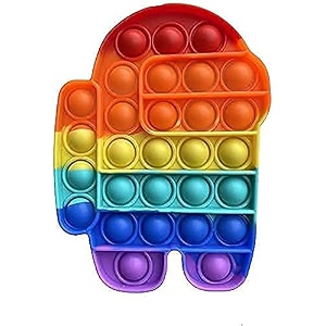 aferelle pop it fidget toys push pop bubble fidget sensory toys silicon satisfying relaxing toys simple dimple fidget toys for kids girls boys adults rainbow robot medium