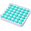 AFERELLE Pop It Fidget Toys, Push pop Bubble Fidget Sensory Toys, Silicon Satisfying Relaxing Toys, Simple dimple Fidget Toys for Kids Girls Boys Adults (Turquoise Square, Hard Board)