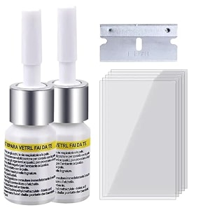 affitude auto new car windscreen repair kit car windshield crack scratch resin repair tool kit for fix auto wind-shield glass cracks bulls white bottle pack of 2 for amaze