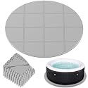 AFFLUENT 77" EVA Hot Tub Mat &amp; Pad for Inflatable Tubs - 1/4" 6MM Thickened Non-Slip Outdoor/Indoor Protective Mat, Waterproof Durable Inflatable Hot Tub Accessories, Easy Clean (Gray)
