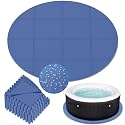 AFFLUENT 77" EVA Hot Tub Mat & Pad for Inflatable Tubs - 1/4" 6MM Thickened Non-Slip Outdoor/Indoor Protective Mat, Waterproof Durable Inflatable Hot Tub Accessories, Easy Clean (Blue)