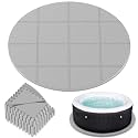 AFFLUENT 77" EVA Hot Tub Mat &amp; Pad for Inflatable Tubs - 1/2" 12MM Thickened Non-Slip Outdoor/Indoor Protective Mat, Waterproof Durable Inflatable Hot Tub Accessories, Easy Clean (Gray)