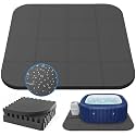 AFFLUENT 85" EVA Hot Tub Mat & Pad for Inflatable Tubs - 1/2" 12MM Thickened Non-Slip Outdoor/Indoor Protective Mat, Waterproof Durable Inflatable Hot Tub Accessories, Easy Clean (Black)