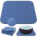 AFFLUENT 85IN 1/4" 6MM Thickness Inflatable Hot Tub Mat for Inflatable Tub,Upgraded Thickened EVA Indoor Outdoor Inflatable Hot Tub Pad Accessories(Blue)