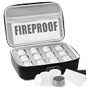 Affrolling 96 Pcs 46mm Round Coin Holder Case, Gray Fireproof Waterproof