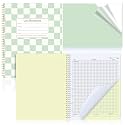 Affrolling Checkerboard Carbonless Lab Notebook Student Cute Carbon Copy 8.5'' x 11'' 25 Sets of Pages 53 Pages Total Laboratory Engineering Chemistry Computation Science Grid Women(Green Checkered)