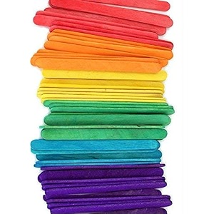 aflah wooden sticks ice cream stick pack of 100 pices for making art craft and ice cream wooden craft stick use for school project multicolour