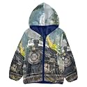 Aflyko Boys Fleece Coat Blue Zip-Up Hoodie Girls Outerwear Kids Hooded Jacket
