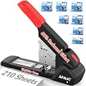 AFMAT ES15 Heavy Duty Stapler, 210 Sheet Staplers for Desk with 7000 Staples, Jam-Free, 50000+ Uses, 60% Reduced Effort, Easy Reload, Adjustable Paper Guide, Large Metal Manual Office Staplers