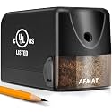AFMAT Heavy Duty Electric Pencil Sharpener - Fast Sharpen in 3s, Ideal for Classroom, Industrial Use, No.2/Colored Pencils, School & Office