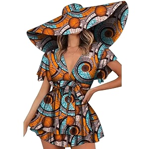 Afrilisco African Dresses for Women with Kente