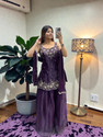Afrin Embroidered Kurta Sharara Dupatta Set