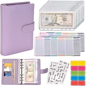 afrodite budget binder cash envelopes for budgeting money organizer for cash money envelopes for cash leather a6 budget binder with zipper envelopes purple