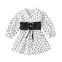 Agape Girls Black and White Bobby Dress-
