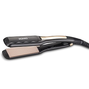 agaro hair crimper for women long wide ceramic coated plates crimping machine for hair fast heating ptc heating professional hair styling for women hs1917 black