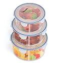 AGARO Airtight Container, Food Storage Container With Lid, Multipurpose Kitchen Container, Round Plastic Body, Leak Proof, BPA Free, Capacity 400ml, 800ml, 1.5L, Set of 3