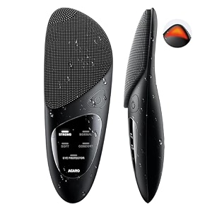 agaro facial cleansing massager with sonic vibration technique 5 cleaning modes waterproof soft silicone bristles handheld black cm2407