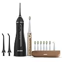 AGARO Cosmic Max Sonic Tooth Brush Champange Gold & Ultra Portable Oral Irigator 200 ML Black, Combo