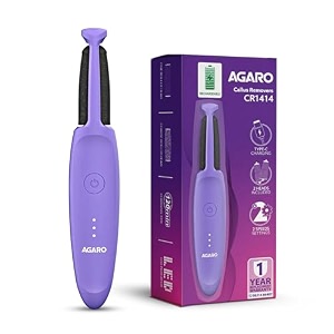 agaro electric callus remover with 2 replaceable heads  rechargeable foot scrubber for dead skin amp cracked heels pedicure machine with 120 minutes runtime cr1414