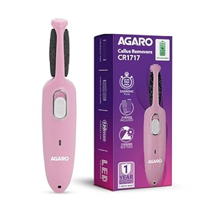 agaro electric callus remover with 2 replaceable heads  rechargeable foot scrubber for dead skin amp cracked heels pedicure machine with 120 minutes runtime cr1717