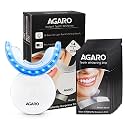 AGARO Dazzle Instant Teeth Whitening Kit with 14 Pcs Strips, Manual Dental Whitening Kit for adults, Oral Care, 24 Blue LED Light, Rechargeable, Removes Teeth Stains, Non Sensitive, Gentle & Safe