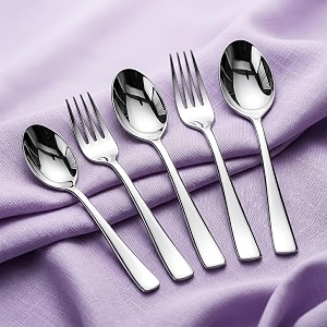 agaro elite 40-piece gold stainless steel cutlery set mirror finish food grade amp rust resistant includes 8 tea spoons 8 dessert spoons 8 dessert forks 8 dinner spoons amp 8 dinner forks
