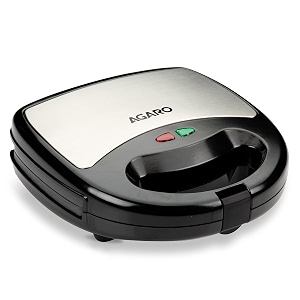 agaro elite 750 watt sandwichpanini maker with non-stick grill plates - steel